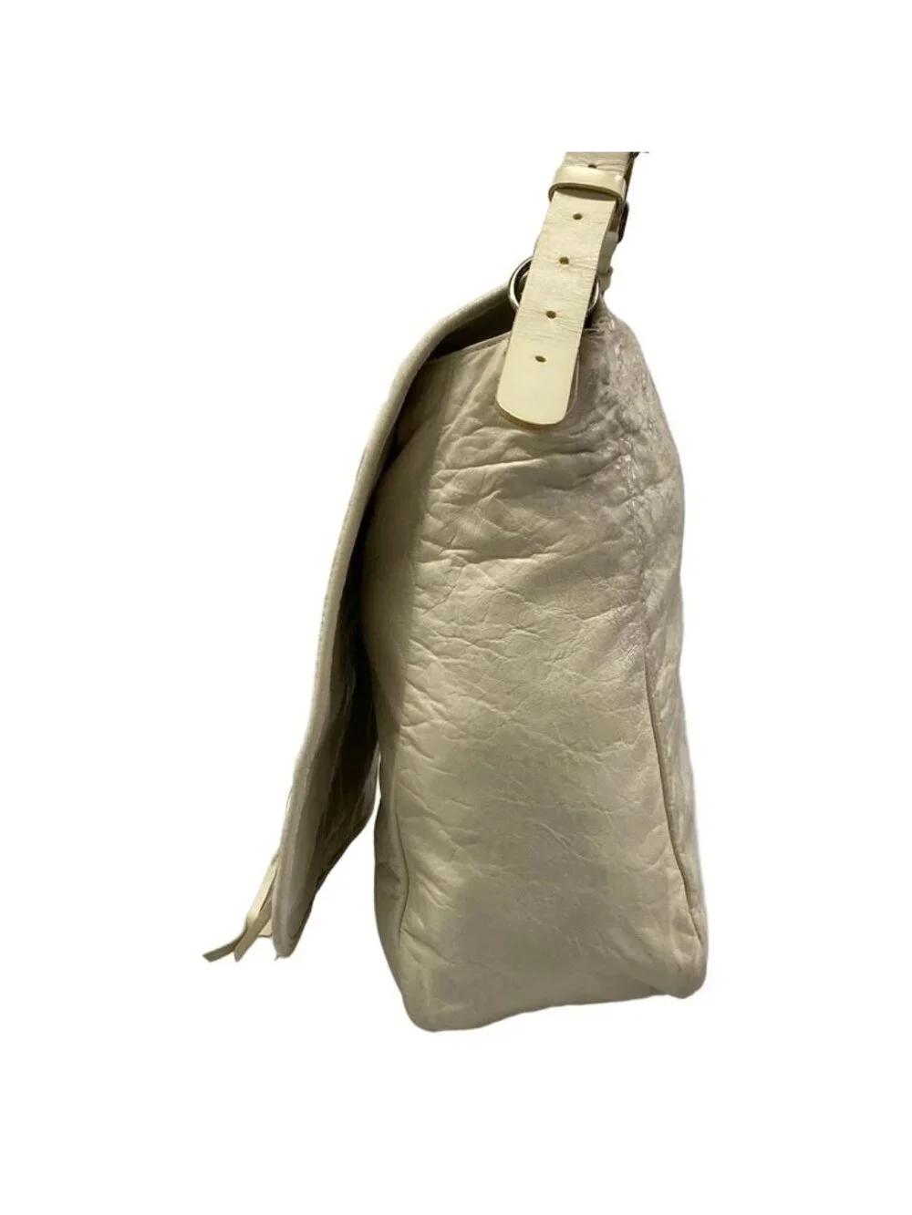 Balenciaga Shoulder Bag the Besace Ivory Leather